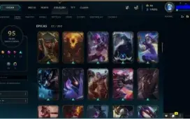 Conta de LOL com todos os campeões, com 95 skins.