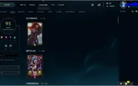 Conta de LOL com todos os campeões, com 95 skins.