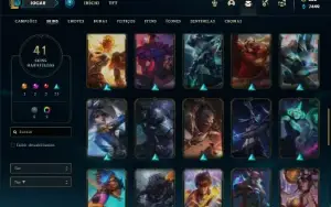 Conta Platina 2 com 55 Champs e 41 Skins + 2 Miticas