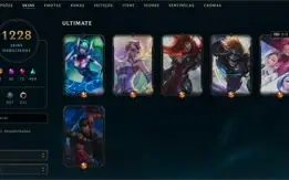Conta no League of Legends 1228 skins - PLAT 4