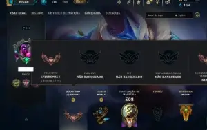 Bronze 1 com TODOS os Champs e 108 Skins ( JG / TOP / SUP )