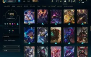 Bronze 1 com TODOS os Champs e 108 Skins ( JG / TOP / SUP )
