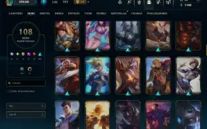 Bronze 1 com TODOS os Champs e 108 Skins ( JG / TOP / SUP )