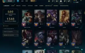 Bronze 1 com TODOS os Champs e 108 Skins ( JG / TOP / SUP )
