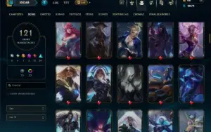 Bronze 2 com TODOS os Champs e 120 Skins ( ADC / SUP ) +RP