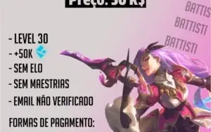 [BR] Conta smurf LvL 30 - League Of Legends- 50K DE EA