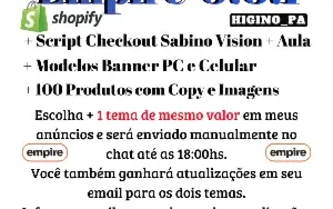 Tema Shopify Empire + Atualizações E Brindes