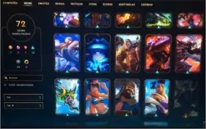 CONTA LOL - GOLD 5  125 Champions 72 Skins