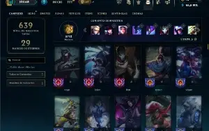 Unranked com TODOS os champs e 386 Skins ( JG / MID / ADC )