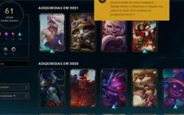 Conta LOL De 2018 com várias skins e todos os dados.