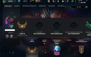 Unranked com TODOS os champs e 483 Skins + 10 Prestigios