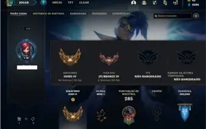 Conta ouro 4 com 106 Champs e 57 Skins