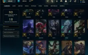 Bronze 4 com 60 Champs e 38 Skins ( Mais de 150 Jogos )