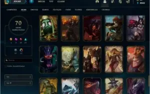 Conta ouro 4 com 70 skins (Duas Prestigios) e 82 champs