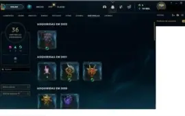 Conta league of legends de 9 anos com 561 skins diamante 3