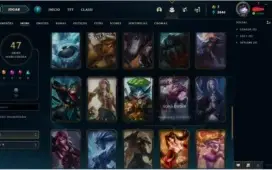 conta ouro 4, 47 skins, 116 campeões