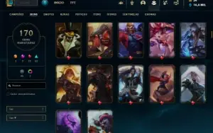 Unranked com TODOS os champs e 170 Skins + Rammus Rei