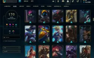 Unranked com TODOS os champs e 170 Skins + Rammus Rei