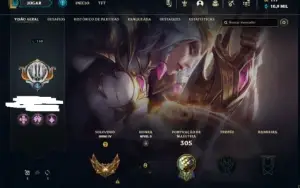 Conta com 4 skin Miticas e bordas de SKIN