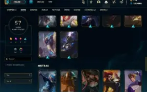 Conta com 4 skin Miticas e bordas de SKIN