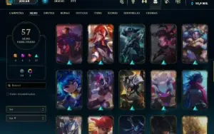 Conta com 4 skin Miticas e bordas de SKIN