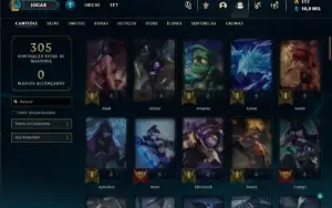 Conta com 4 skin Miticas e bordas de SKIN