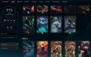 conta diamante 1 275 SKins mono zed e akali