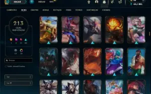 Prata 3 com TODOS os champs e 213 Skins ( MAIN SUP )