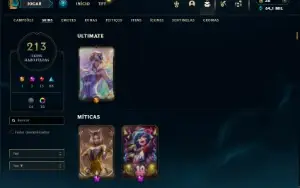 Prata 3 com TODOS os champs e 213 Skins ( MAIN SUP )