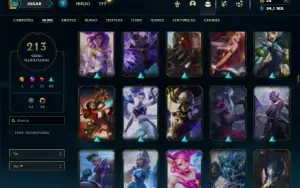 Prata 3 com TODOS os champs e 213 Skins ( MAIN SUP )