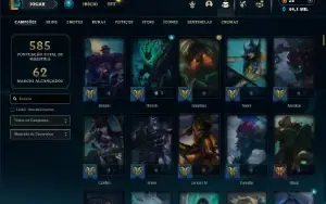 Prata 3 com TODOS os champs e 213 Skins ( MAIN SUP )