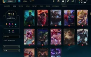 Prata 3 com TODOS os champs e 213 Skins ( MAIN SUP )