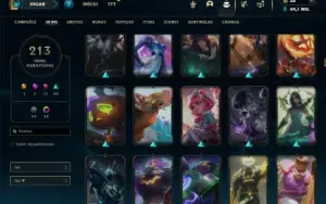 Prata 3 com TODOS os champs e 213 Skins ( MAIN SUP )