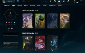Diamante 4 com 31 Champs e 7 Skins + 2 Fragmentos