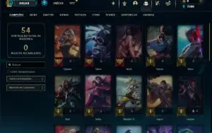 Diamante 4 com 31 Champs e 7 Skins + 2 Fragmentos