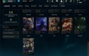 Diamante 4 com 31 Champs e 7 Skins + 2 Fragmentos