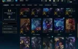Diamante 4 com 31 Champs e 7 Skins + 2 Fragmentos