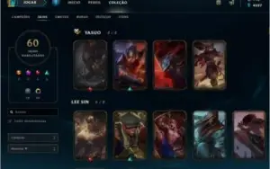 Conta lol gold 4 60 skins
