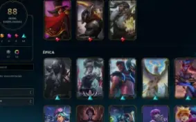 Conta lol platina 3 com 88 skins