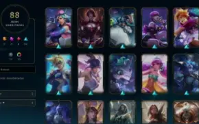 Conta lol platina 3 com 88 skins