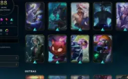 Conta lol platina 3 com 88 skins