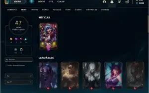 Conta prata 4 com 47 skins e 92 champs ( tem 1250 RPS )