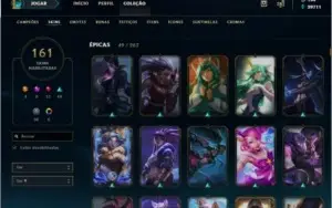 Conta LoL Prata II 161 skins 62 pnts de Prestigio