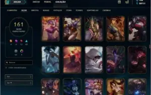 Conta LoL Prata II 161 skins 62 pnts de Prestigio
