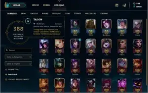 Conta LoL Prata II 161 skins 62 pnts de Prestigio