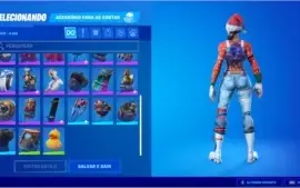 Conta de Fornite com mais de R$ 1000 reais em itens.