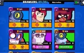 Conta Brawl Status 4.5 k, 27/35. 5 épicos, 1 lendário