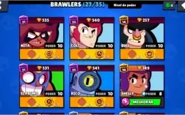 Conta Brawl Status 4.5 k, 27/35. 5 épicos, 1 lendário