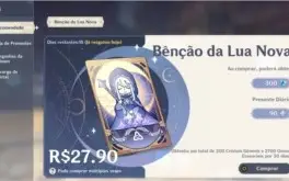Conta Genshin AR 48 Diluc + Keqing + Venti + Qiqic1 + Mona
