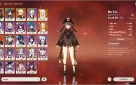 AR 45 Hu Tao + Kazuha + Yoimiya + Mona C1 + Diluc